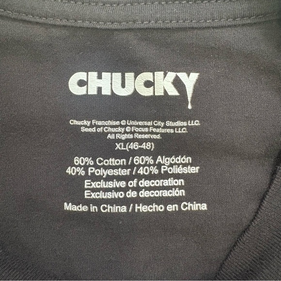 CHUCKY Graphic Tee Short Sleeve Black Mens XL - Picture 3 of 8